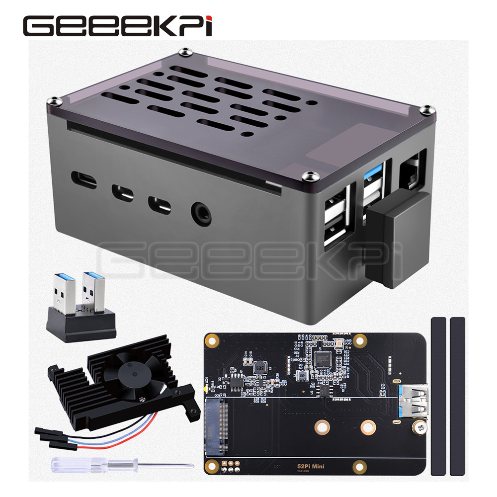 Pi Power Supply - GeeekPi Aluminum Brick Case Black Shell